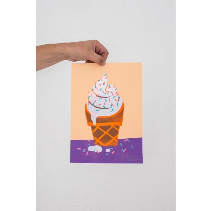 Martin Krusche – Stencil Artprint »Softeis« DINA4