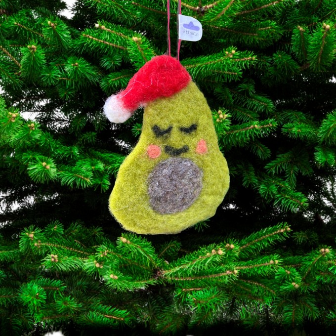 Avokado-Weihnachtsdeko-aus Filz – Ettmoln