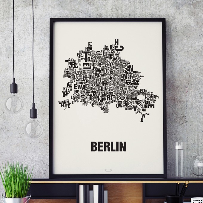 Buchstabenort Berlin Poster Typografie Siebdruck