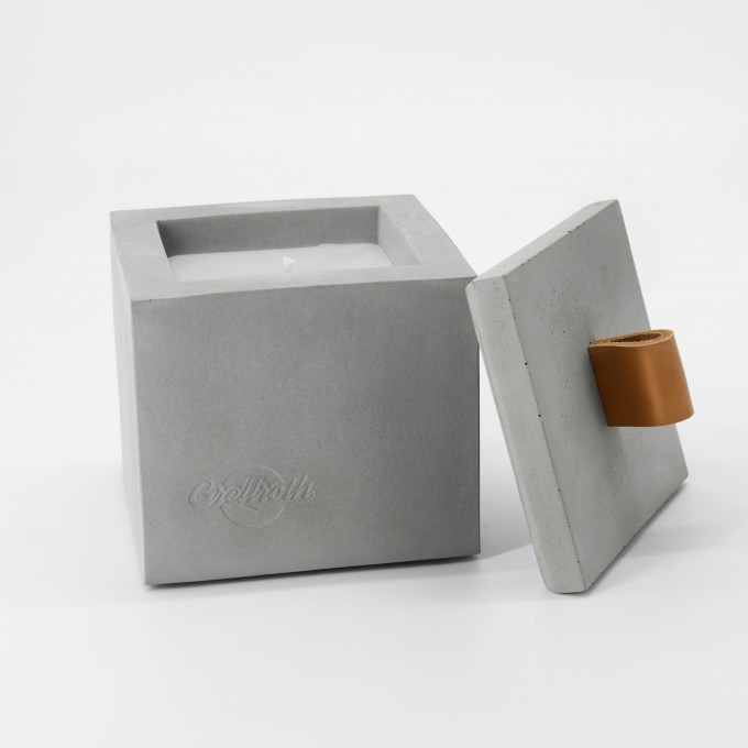 Nachfüllbares Beton-Indoor-Feuer "CUBE LIGHT M" - Ideal Wachsreste verbrauchen