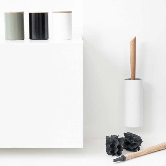 werkvoll by Lena Peter - WAND WC BÜRSTE FIRE inkl. WC-Bürste mit Eichengriff