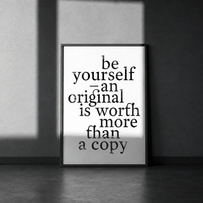 Handgefertigter Linoldruck »Be yourself …« Limited Edition