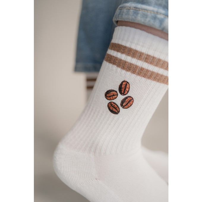 Coffee Beans | Bestickte Bio Baumwoll Socken | Fashion Drinks