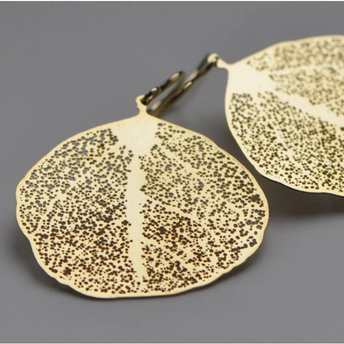 na.hili OHRSCHMUCK "small leafs" zarte Blätter - Gelbgold oder Weißgold (silbern) Ohrschmuck