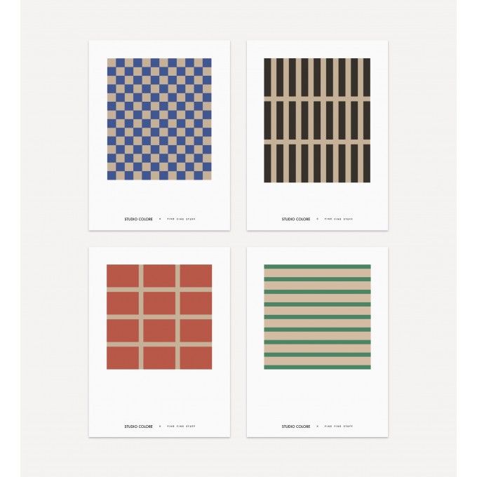 FINE FINE STUFF - 4er Posterset - Muted no. 01 - 30x40 Poster