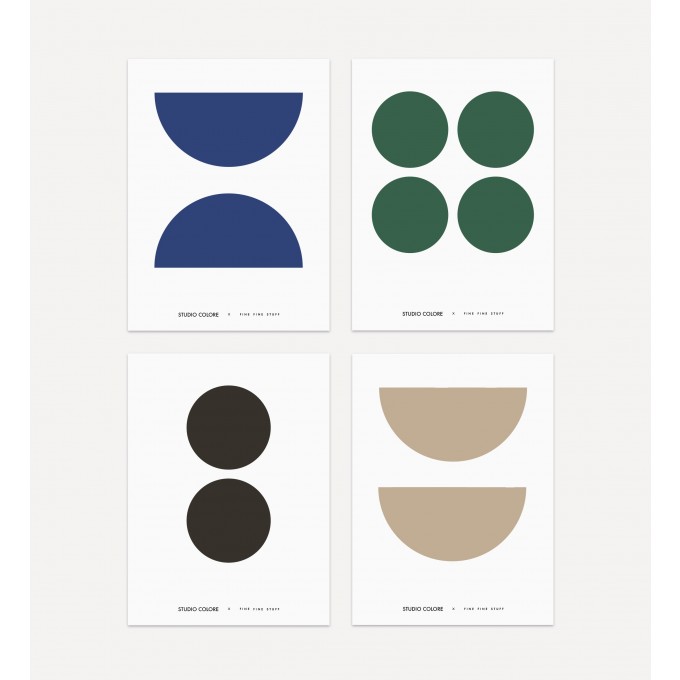 FINE FINE STUFF - 4er Posterset - Muted no. 02 - 30x40 Poster