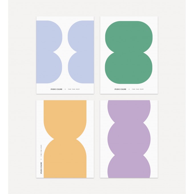 FINE FINE STUFF - 4er Posterset - Bold Shapes - 30x40 Poster