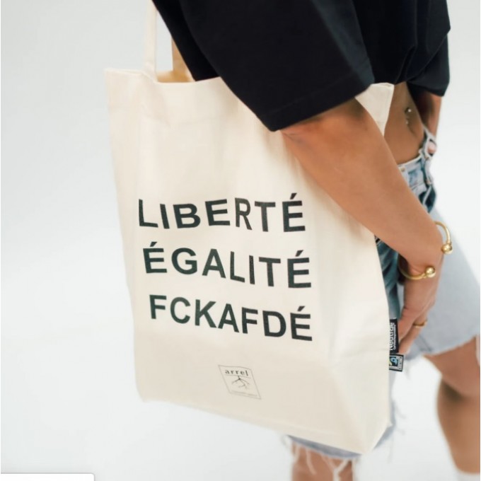 FCKAFDÉ Premium Tote Bag - Nature & Black