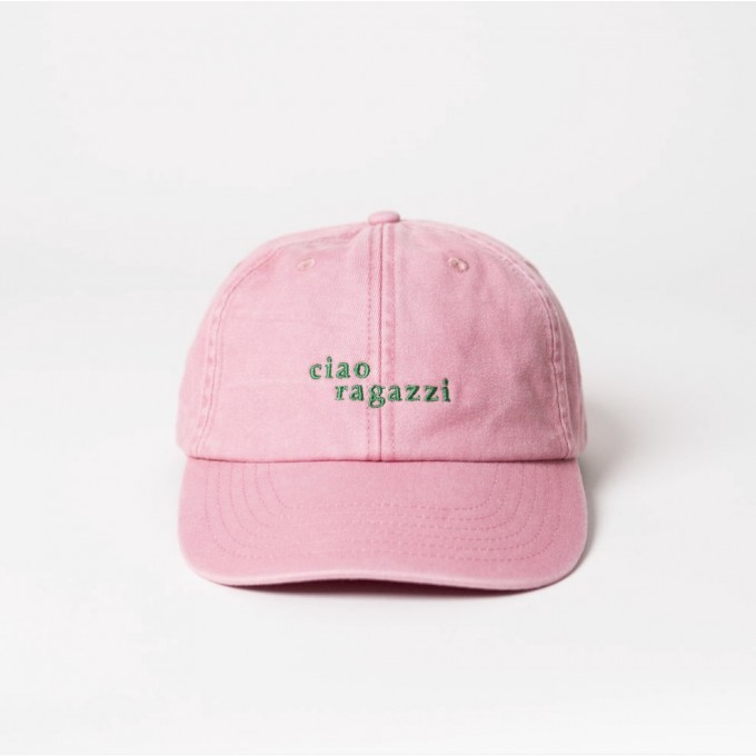 ciao ragazzi Unisex Dad Cap - Vintage Pink & Green - arrel