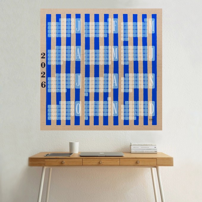 Jahresplaner 2026 Stripe blau / kilim