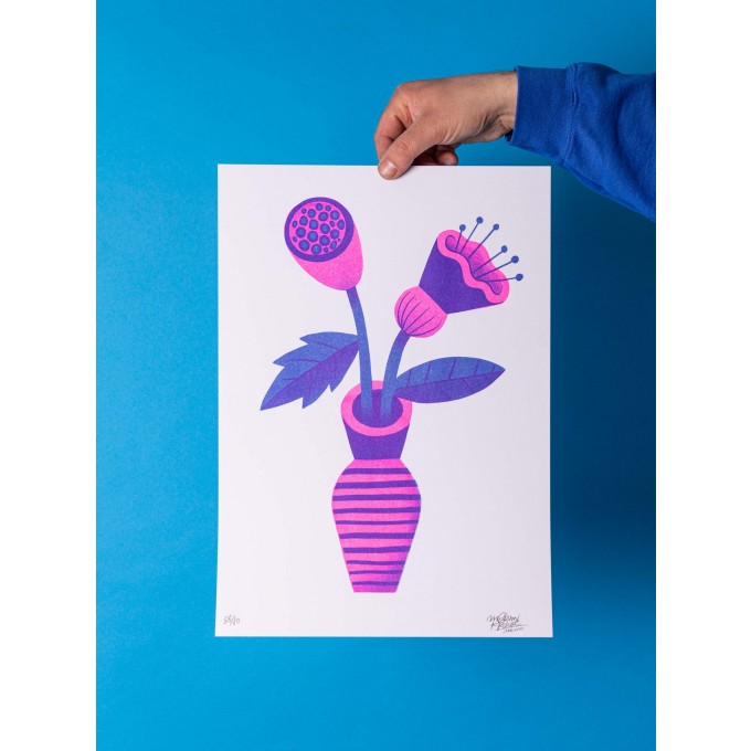 Martin Krusche - Risogrpahie »Blumenvase«, DINA3