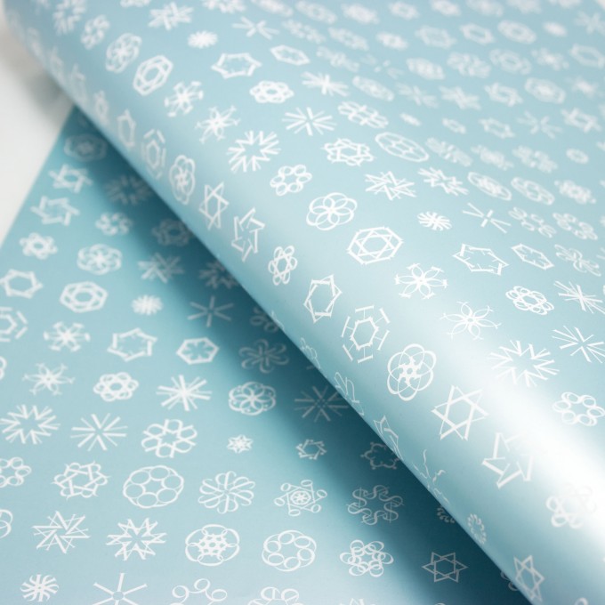 Bow & Hummingbird Geschenkpapier "Schneeflocken II" (blau)