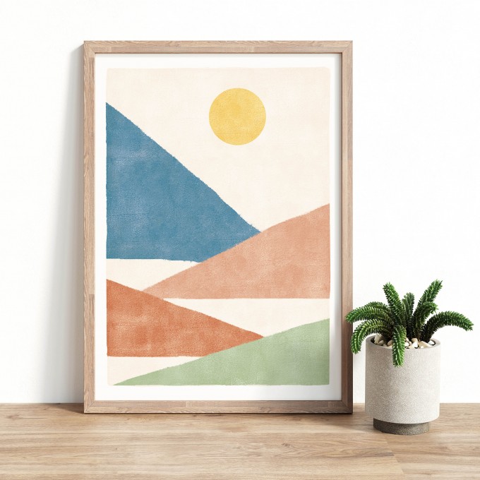 Paperlandscape | Kunstdruck | Berge Bunt | verschiedene Größen