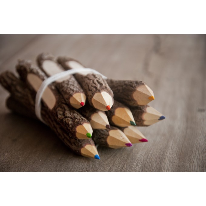 Buntstifte-Set aus Ästen, handgearbeitet BY COPALA 