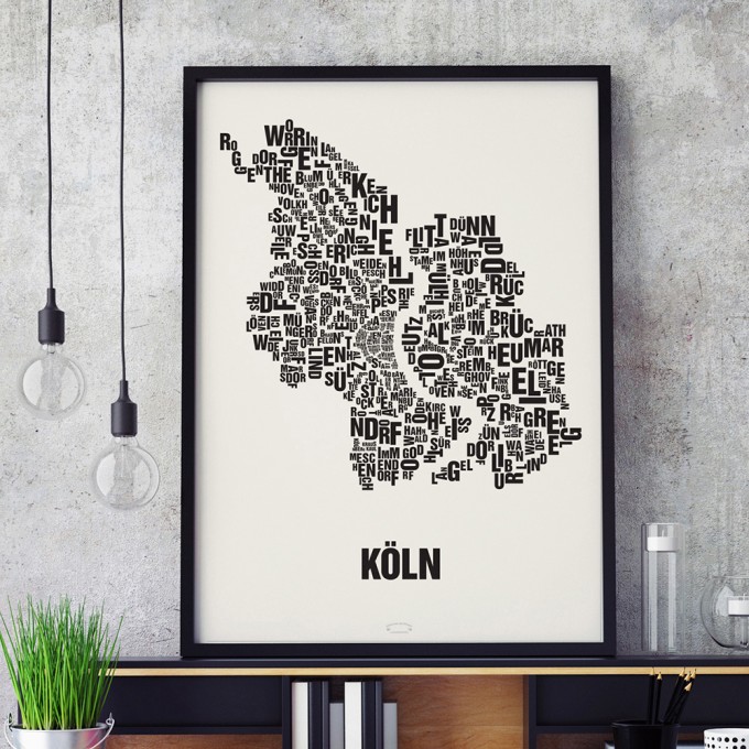 Buchstabenort Köln Poster Typographie Siebdruck
