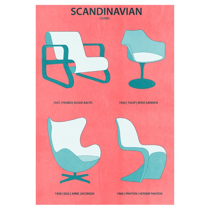 Haus der Riso - Scandinavian - A3 Risograph-Druck