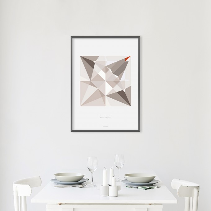 Origami Print Kranich, mehrfarbig,  von Christina Pauls