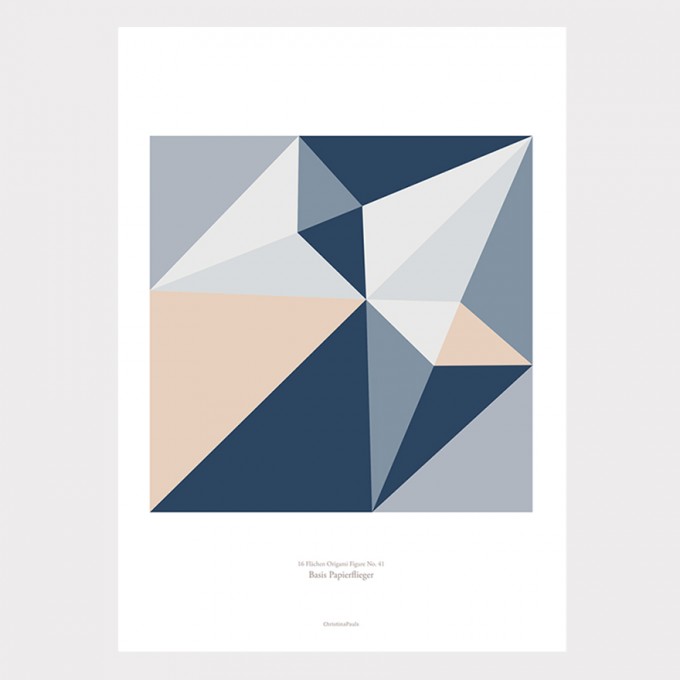 Origami Poster Papierdüsenflieger, mehrfarbig, von Christina Pauls
