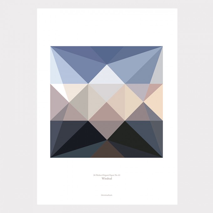 Origami Artprint Windrad, mehrfarbig, von Christina Pauls