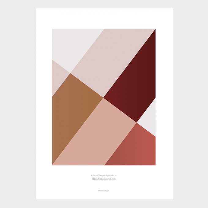 Origami Poster Sunglasses Diva, Rot, von Christina Pauls