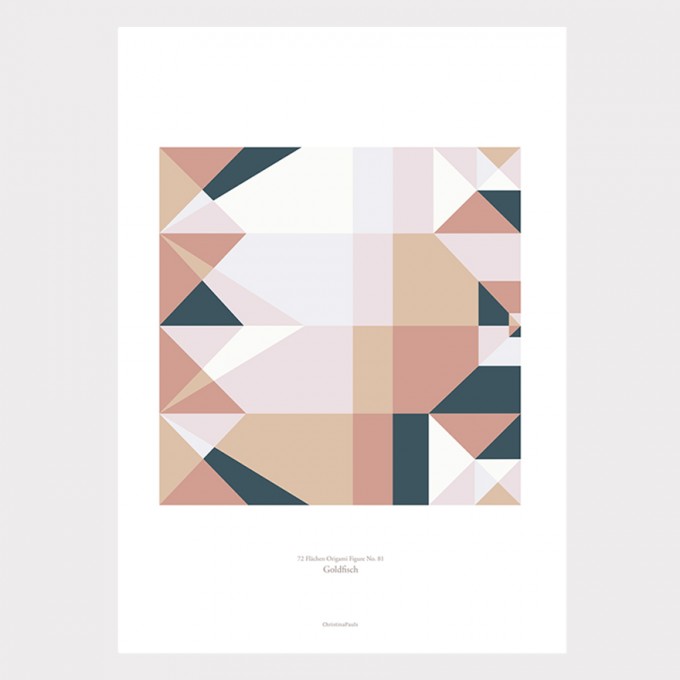 Origami Poster Goldfisch, mehrfarbig, von Christina Pauls