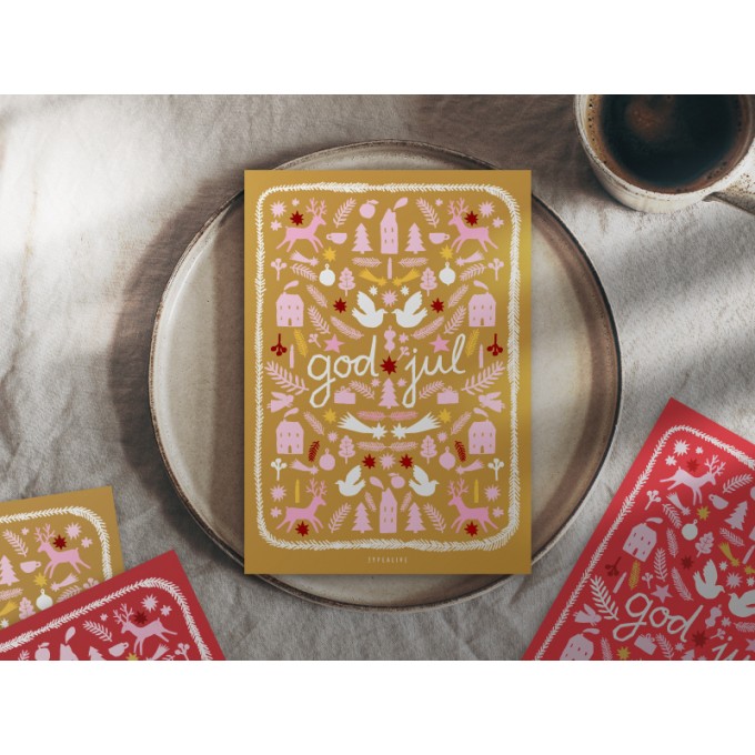 typealive / Weihnachtskarten 4er Set / Christmas in Sweden No.2