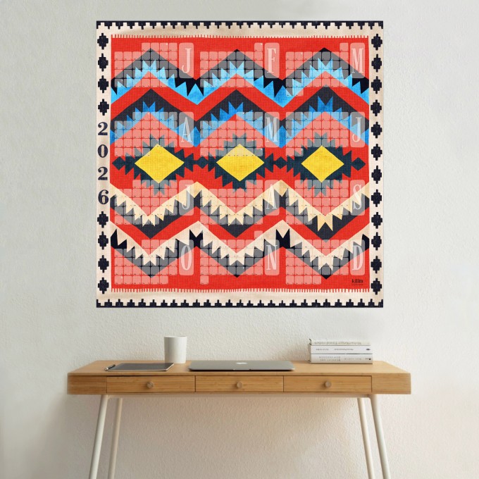 Jahresplaner 2026 Classic rot / kilim