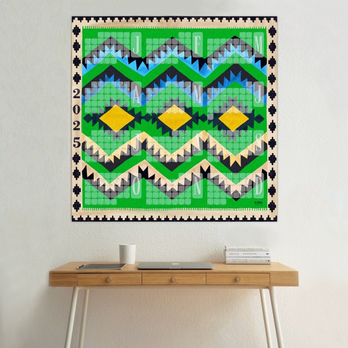 Jahresplaner 2026 Classic grün / Kilim