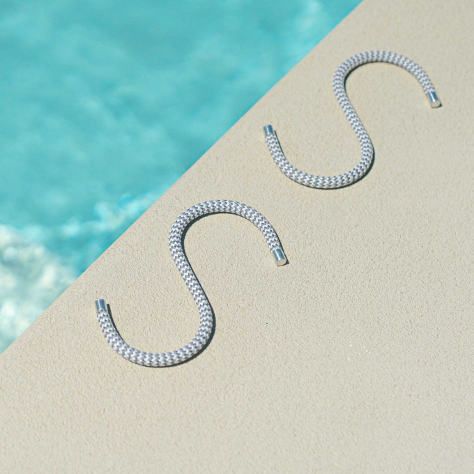 CORD HOOK | dünne Textil-S-KLEIDERHAKEN aus Seil mit Alu-Kappen | 5er Set | Peppermint Products