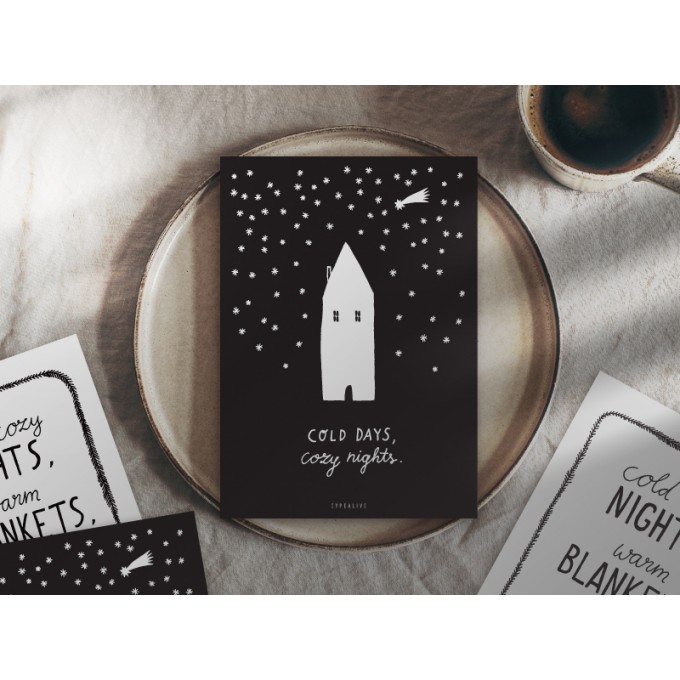 typealive / Weihnachtskarten 4er Set / Cozy Nights