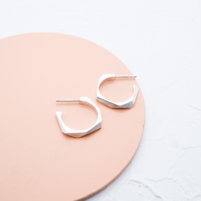 Statement‑Creolen aus 925er Sterling Silber – facettiert, handgefertigt - SchmuckvonVreni
