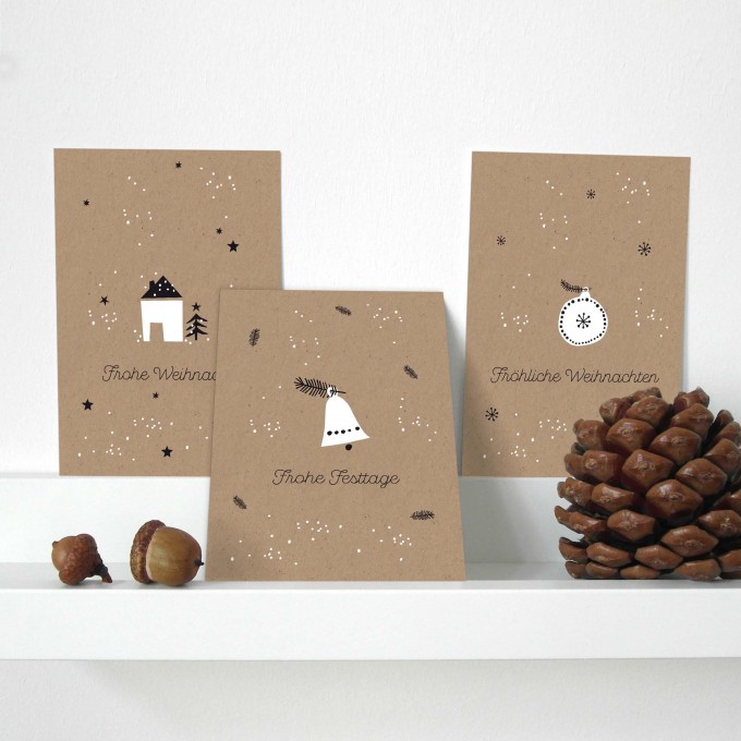 Designfräulein // Weihnachtskarten // 3er-Set // Xmas Bell