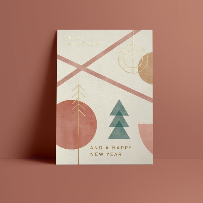 Designfräulein // Weihnachtskarte // Merry Christmas and a happy new Year // gold