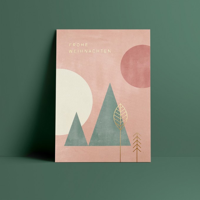 Designfräulein // Weihnachtskarte // Frohe Weihnachten // gold