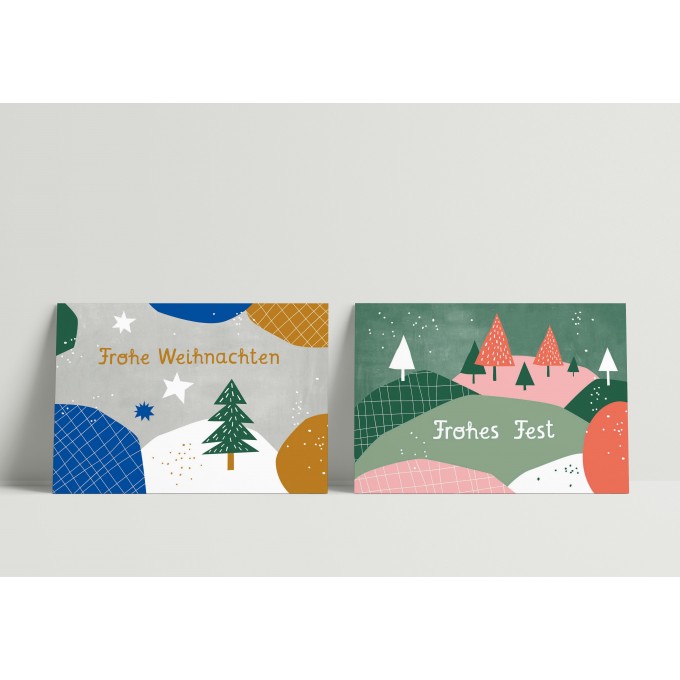 Designfräulein // Postkartenset // Frohe Weihnachten