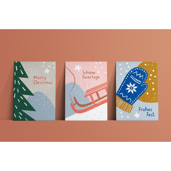 Designfräulein // Postkartenset // Frohes Fest