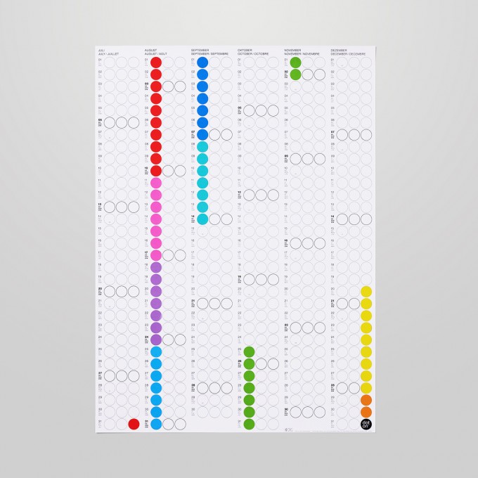 dot on Halbjahresplaner 2026 mit Klebepunkten · 50x69 cm · rainbow edition