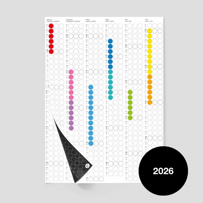 dot on half rainbow · Halbjahresplaner 2027 mit Klebepunkten · 50x69 cm