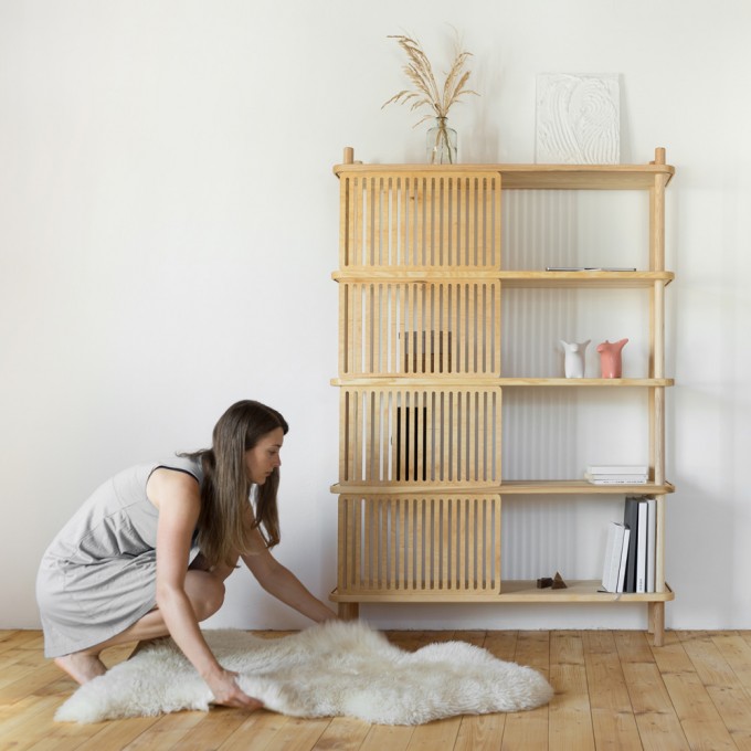 halblang | Regal „Blendend 4“ | Streifen Muster
