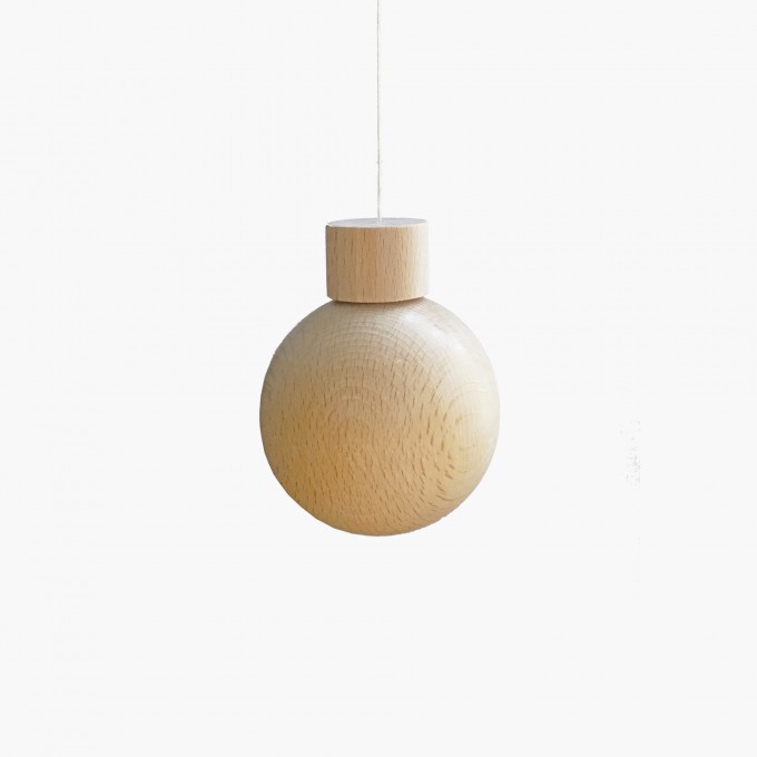 Einfachdesign, Christbaumkugel, Weihnachtsschmuck Holz 4 cm Durchmesser