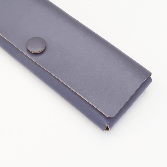 EINFACHDESIGN Stiftemäppchen, Lederetui, Mäppchen, kleine Ledertasche aus vegetabil gegerbtem Leder, grau