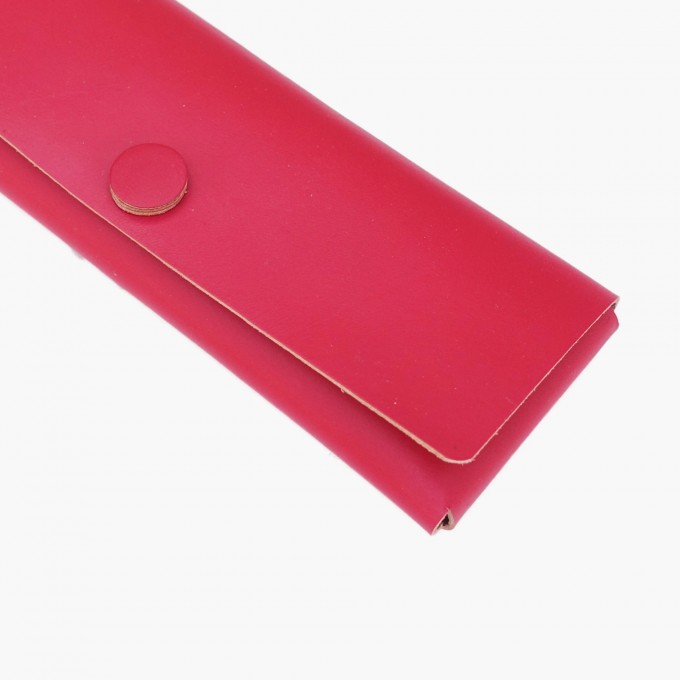 EINFACHDESIGN Stiftemäppchen, Lederetui, Mäppchen, kleine Ledertasche aus vegetabil gegerbtem Leder, rot