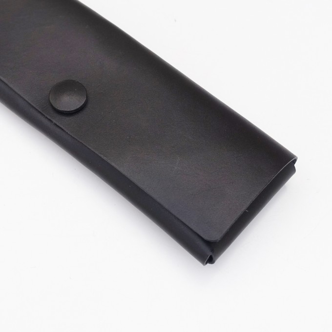 EINFACHDESIGN Stiftemäppchen, Lederetui, Mäppchen, kleine Ledertasche aus vegetabil gegerbtem Leder, schwarz
