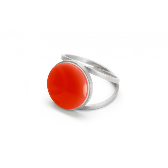 Eva Slotta Jewellery "Tint Deep" Ring mit rostrotem Achat, 925 Silber