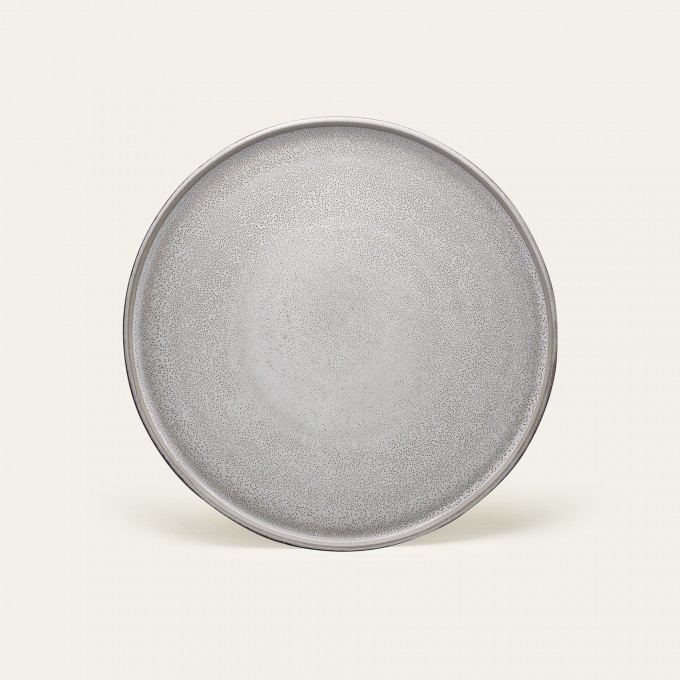 Handgemachter Steingut Teller Ddoria groß - Granit Grau - EDDA stoneware