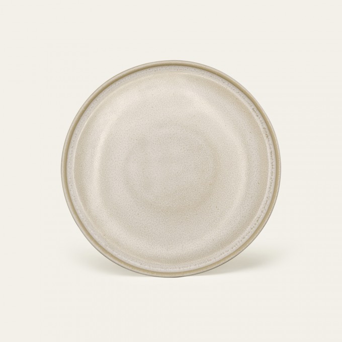 Handgemachter Steingut Teller Eelina groß - Cappuccino Beige - EDDA stoneware