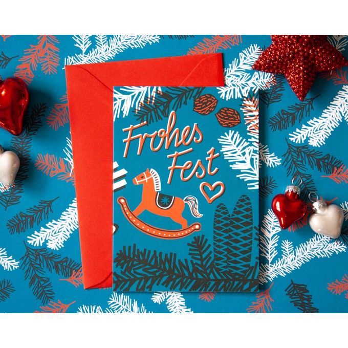 Weihnachtskarte »Frohes Fest« // Papaya paper products