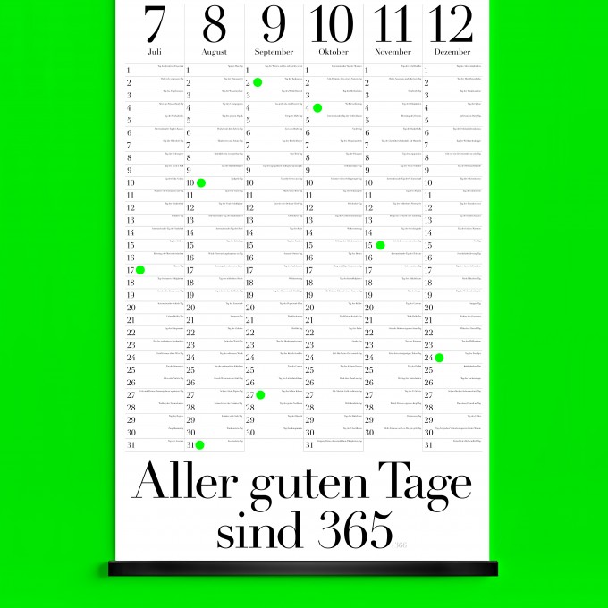NEW PRINTS ON THE BLOCK / Wandkalender mit Klebepunkten »Aller guten Tage«