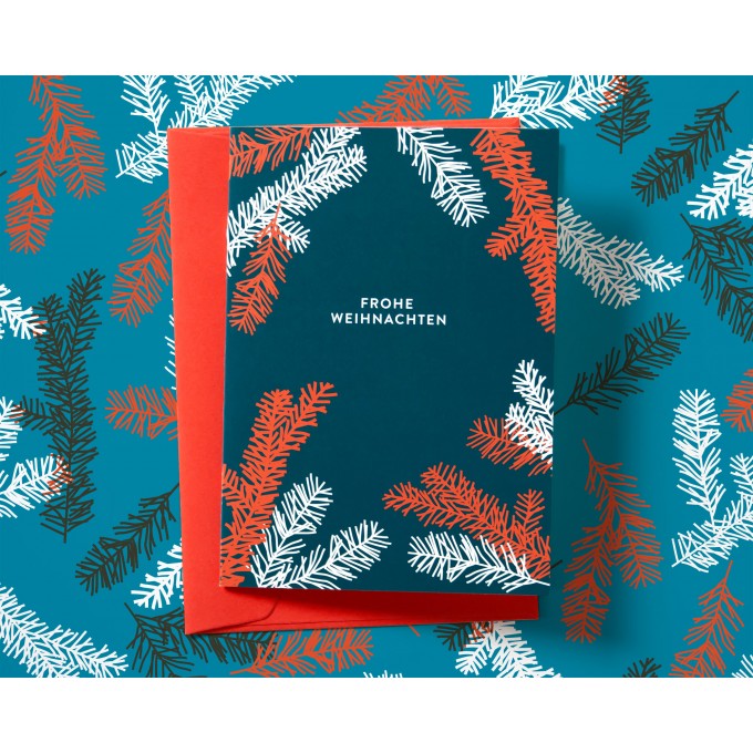 Weihnachtskarte Tannenzweige // Papaya paper products