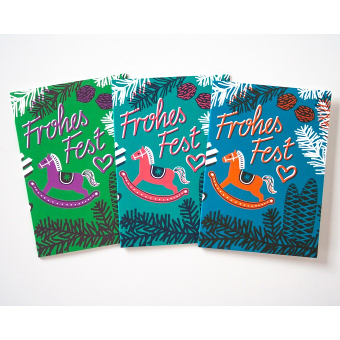 3er Set Weihnachtskarten »Frohes Fest« // Papaya paper products